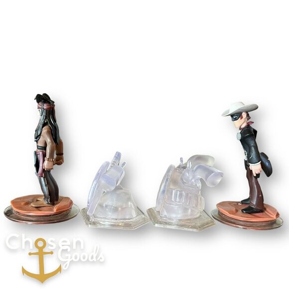 Disney Infinity Lone Ranger Character Figures Lot Lone Ranger Tonto & 2 Crystals - Picture 3 of 5